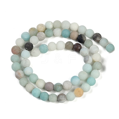 Natural Flower Amazonite Beads Strands G-F591-15-6mm-1