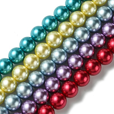 Eco-Friendly Glass Pearl Bead Strands HY-A008-14mm-M-1