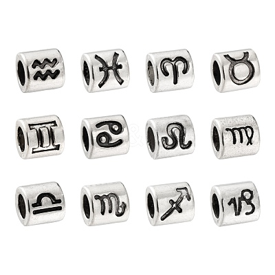 120Pcs 12 Style Alloy European Beads FIND-LS0001-12-1