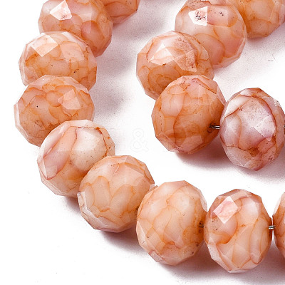 Opaque Baking Paint Glass Beads Strands EGLA-N006-009C-A15-1