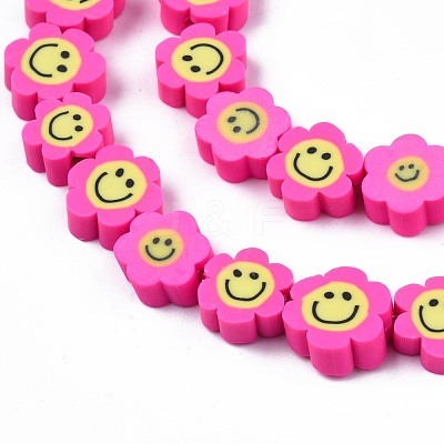 Handmade Polymer Clay Bead Strands CLAY-N006-73F-1