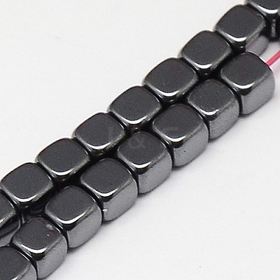 Non-magnetic Synthetic Hematite Beads Strands G-J172-4x4mm-04-1