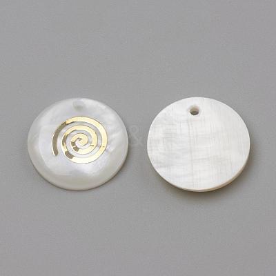 Freshwater Shell Pendants SHEL-Q010-010G-1