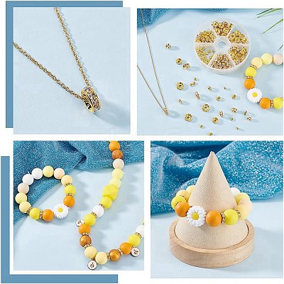 150Pcs 4 Styles Brass Rhinestone Spacer Beads RB-PH0001-66G-1