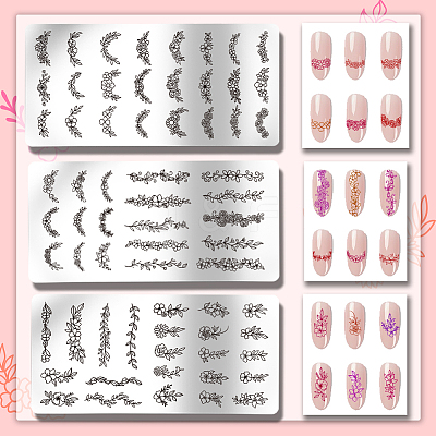 Stainless Steel DIY Nail Art Templates MRMJ-WH0092-048-1