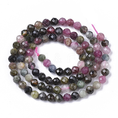 Natural Multicolor Tourmaline Beads Strands G-S361-4mm-017-1