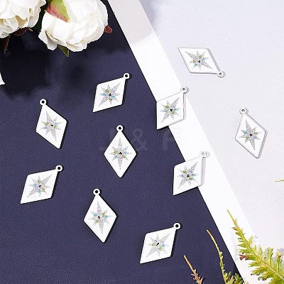 10Pcs 304 Stainless Steel Pendants STAS-NB0001-28-1