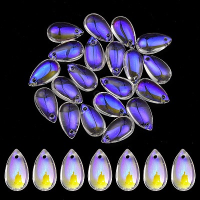 Transparent Glass Charms GLAA-YW0003-03-1