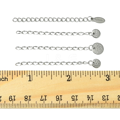 12Pcs 4 Styles 304 Stainless Steel Chain Extender FIND-FS0002-96B-1