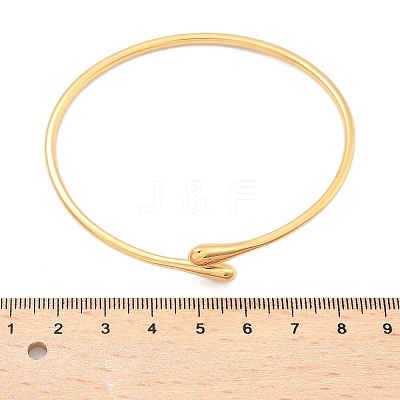 304 Stainless Steel Cuff Bangles for Women AJEW-P127-16G-1