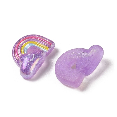 Glitter Plated Resin Cabochons LS-RESI-H163-07D-1