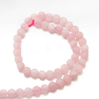 Frosted Natural Rose Quartz Bead Strands G-J120-30-4mm-1