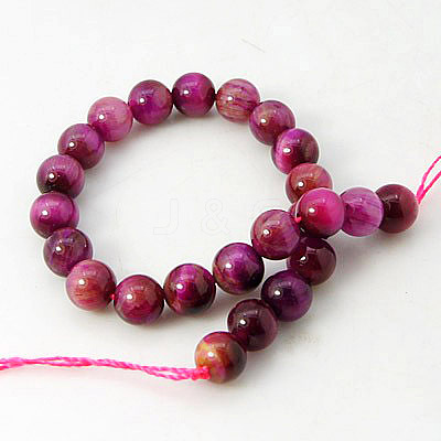 Natural Rose Tiger Eye Beads Strands X-G-G099-12mm-12-1