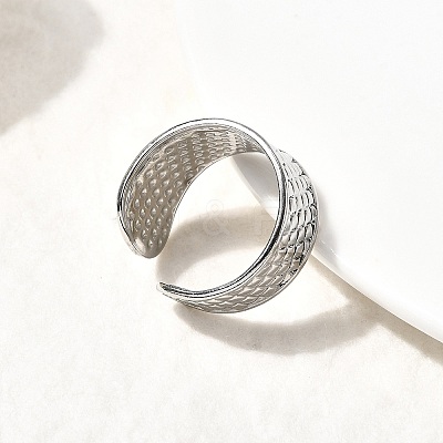 304 Stainless Steel Open Cuff Rings RJEW-H261-02P-1