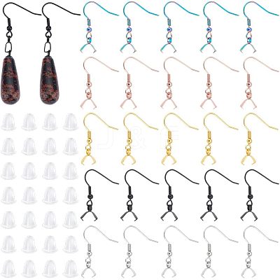 50Pcs 5 Style 304 Stainless Steel Earring Hooks FIND-UN0001-32-1