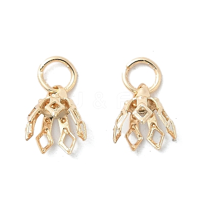 Flower Rack Plating Brass Filigree Bead Cap Bails X-KK-L102-27G-01-1