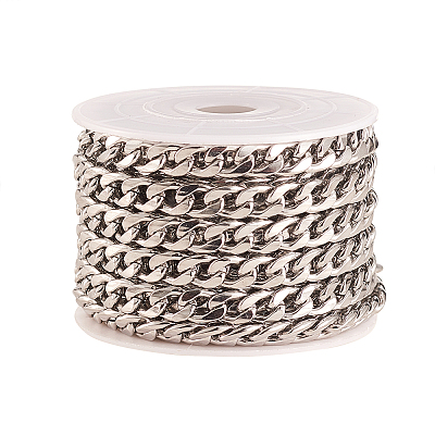 304 Stainless Steel Cuban Link Chains CHS-CJ0001-27B-1