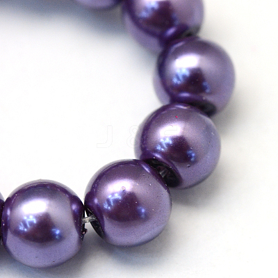 Baking Paint Pearlized Glass Pearl Round Bead Strands LS-HY-Q003-10mm-59-1