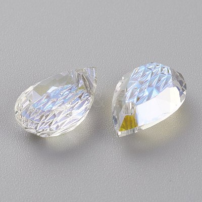 Embossed Glass Rhinestone Pendants GLAA-J101-05A-001SI-1