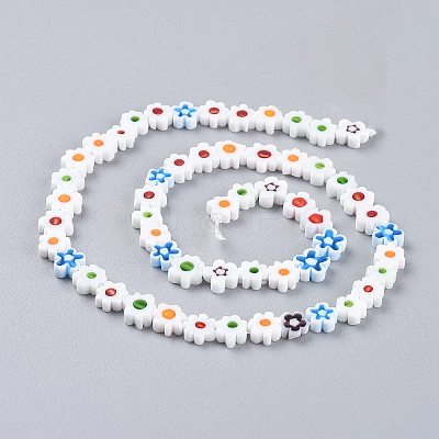 Handmade Millefiori Glass Bead Strands LAMP-J035-8mm-11-1