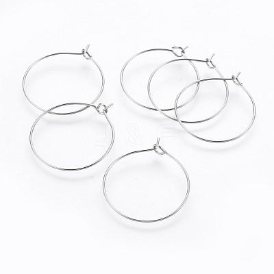 316 Surgical Stainless Steel Hoop Earring Findings STAS-P221-01D-P-1