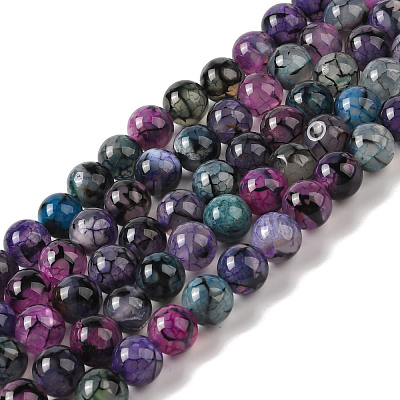 Natural Dragon Veins Agate Bead Strands G-NH0013-B01-03-1
