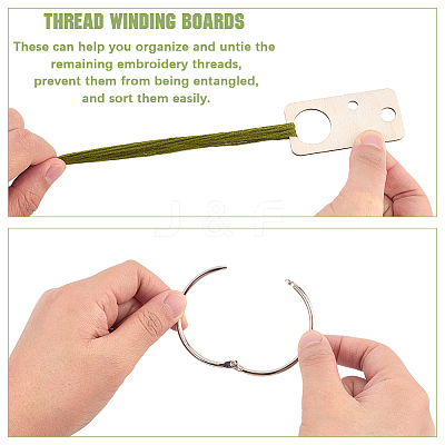 2 Bags Wood Thread Winding Boards AJEW-GF0011-68C-1