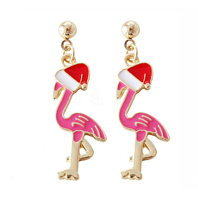 Christmas Theme Alloy Plastic Dangle Stud Earrings FS-WG6FBD6-20-1