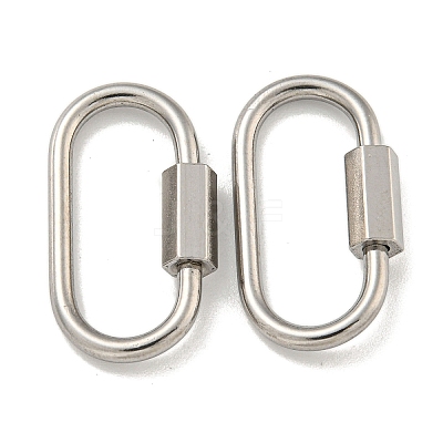 Non-Tarnish 304 Stainless Steel Screw Carabiner Lock Charms STAS-C092-05E-P-1