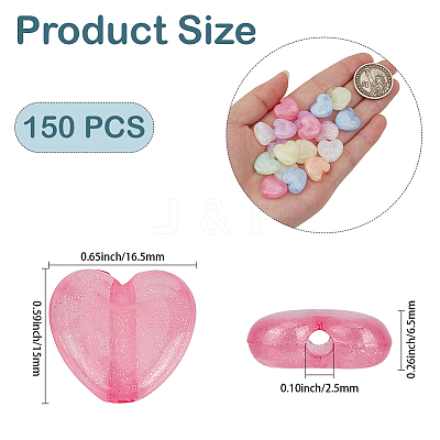 150Pcs Luminous Transparent Acrylic Beads OACR-PA0002-02-1