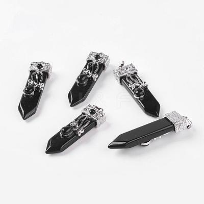 Natural Obsidian Big Pendants G-G718-A06-1