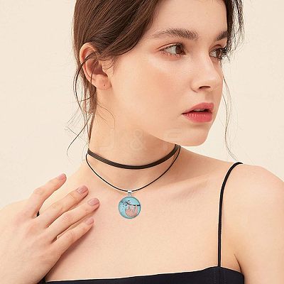 Alloy Glass Pendants PALLOY-CA0001-23-1