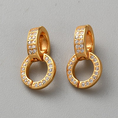 925 Sterling Silver Pave Cubic Zirconia Twister Clasps STER-WH0027-07A-G-1