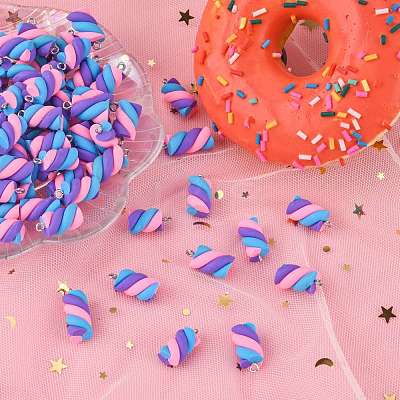 Handmade Polymer Clay Charms X-CLAY-T016-83M-1