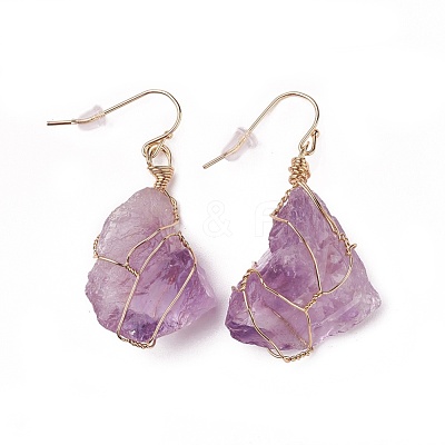 Natural Mixed Stone Dangle Earrings EJEW-F228-A-1