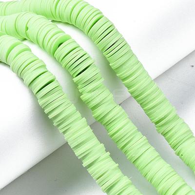 Flat Round Handmade Polymer Clay Beads CLAY-R067-10mm-24-1