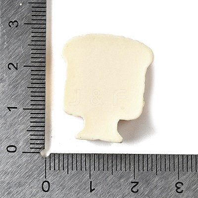 Light Khaki Cute Opaque Resin Cabochons RESI-L046-A02-1