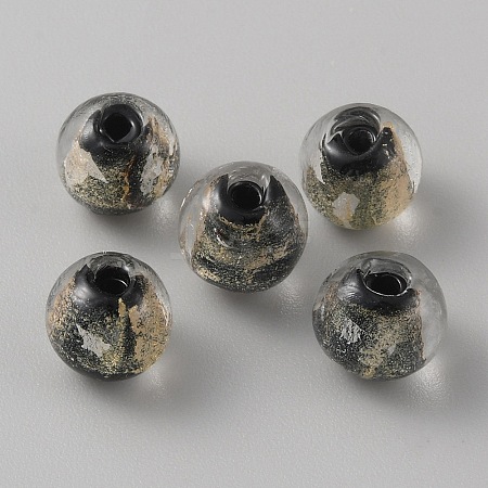 Handmade Gold Sand Lampwork Beads LAMP-WH0011-03A-02-1