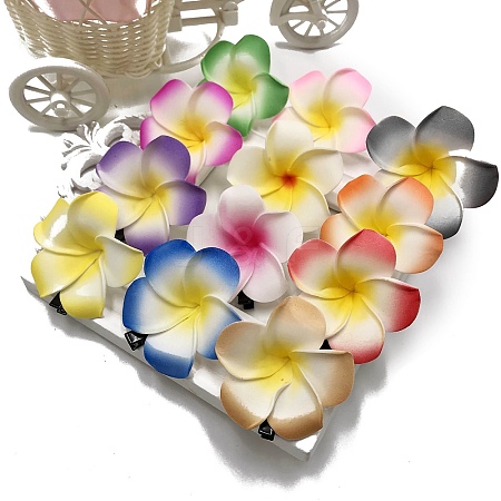 12Pcs PE Egg Flower Claw Hair Clips PW-WG54AE9-01-1