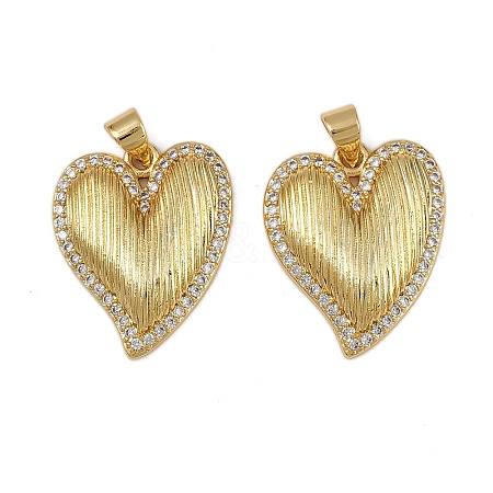 Brass Micro Pave Cubic Zirconia Pendants KK-I358-054B-G-1