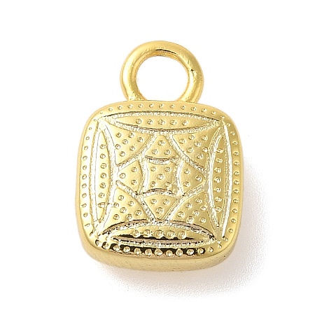 Lock Shape Rack Plating Brass Pendants Charms KK-S396-59G-1