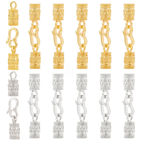 12Pcs 2 Colors Zinc Alloy Hook and S-Hook Clasps FIND-PH0009-20-1