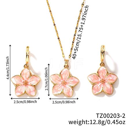 Rustic Style Brass Enamel Flower Jewelry Set SG9376-2-1