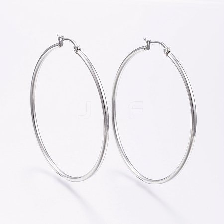 304 Stainless Steel Big Hoop Earrings EJEW-F105-04P-1
