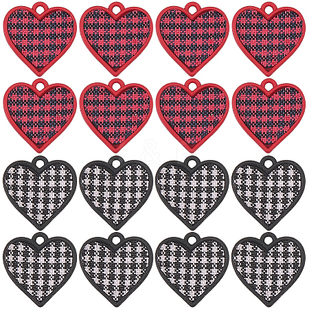 16Pcs 2 Colors Spary Painted Alloy Polyester Pendants FIND-SC0016-84-1