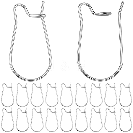 60Pcs 316 Surgical Stainless Steel Hoop Earrings Findings STAS-BBC0010-02-1