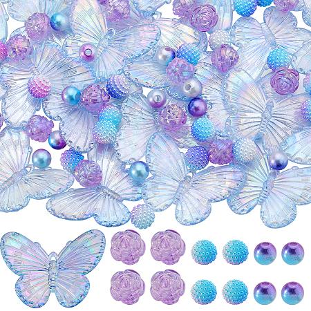 100Pcs 4 Styles  Acrylic Beads OACR-SC0001-66-1