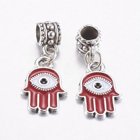 Tibetan Style Alloy European Dangle Charms ENAM-G122-01AS-1
