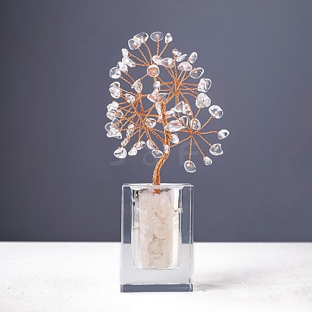 Natural Quartz Crystal Chips Money Tree Display Decorations PW-WG1CBB9-01-1