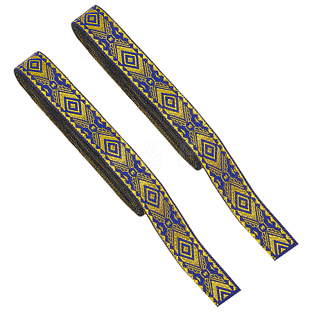 7M Polyester Jacquard Rhombus Ribbon SRIB-WH0011-213-1